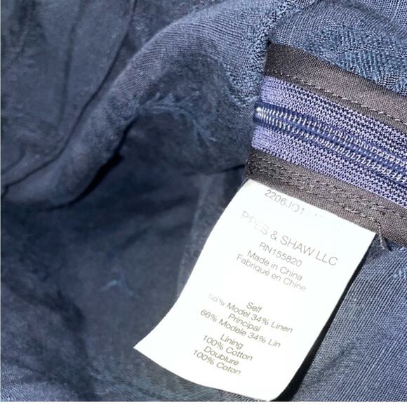 Veronica Beard Belinda Ink One-Shoulder Jacquard NWT Linen Top Size 12 - Picture 7 of 7